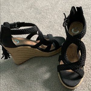 summer black wedges